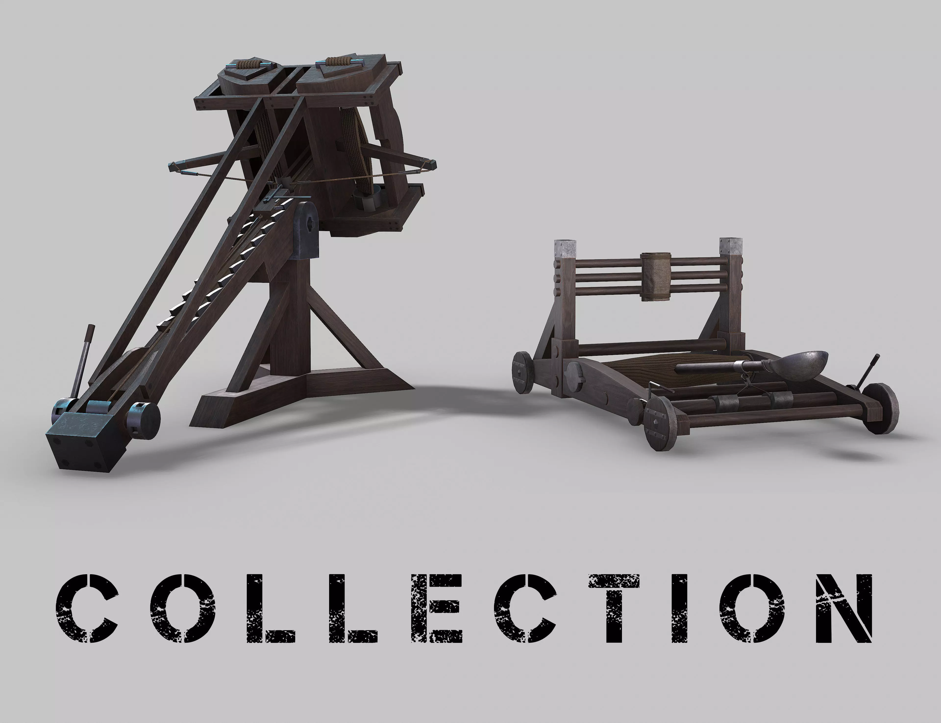 MEDIEVAL Ballista and Catapult 3D Model Collection_0