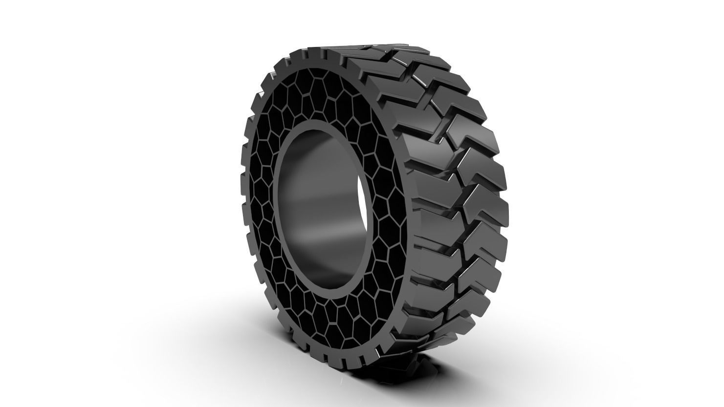 Non pneumatic tyre  -  airless tyre 3D print model_3