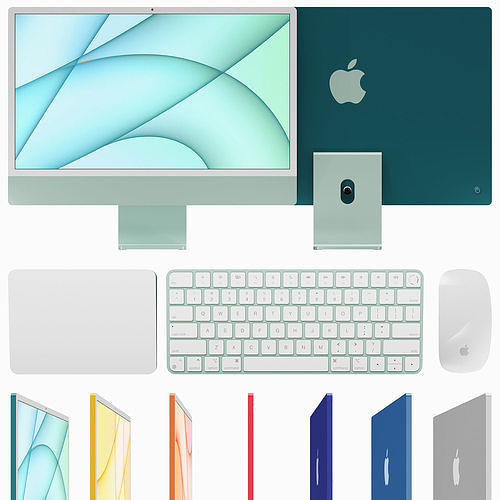 Monoblock computer Apple iMac 24  2021 3D model