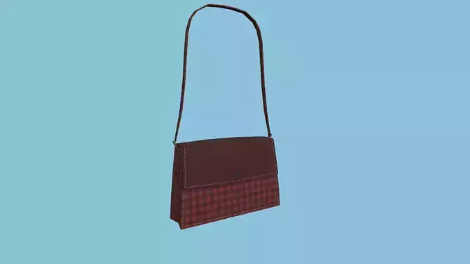 Red Plaid Female Bag - Character Fashion Design Low-poly 3D model