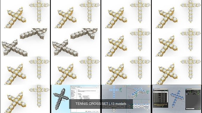 TENNIS CROSS SET 3D Model Collection