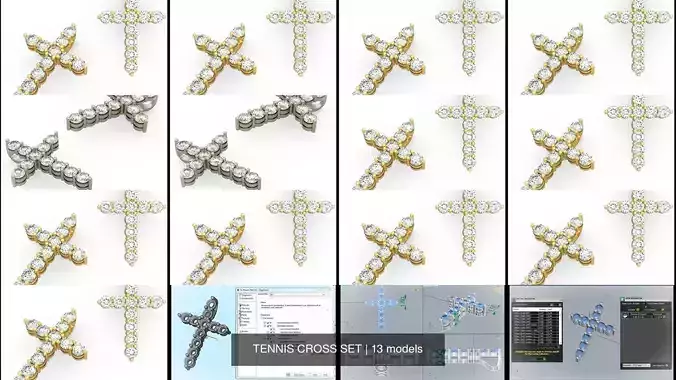 TENNIS CROSS SET 3D Model Collection