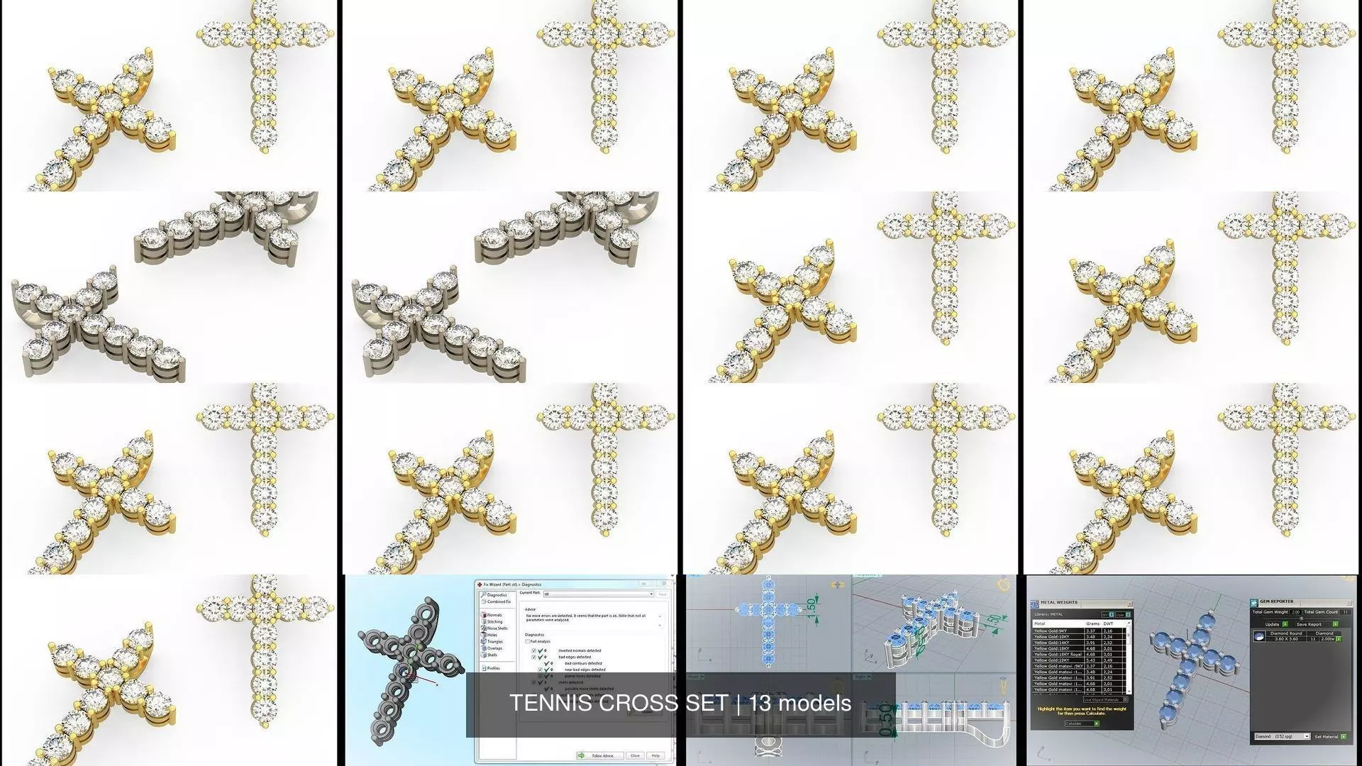 TENNIS CROSS SET 3D Model Collection_0