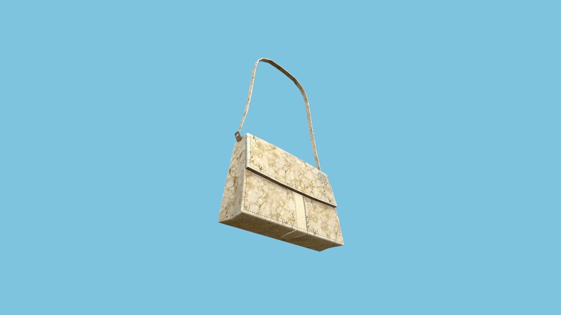 Beige Beauty Female Bag - Character Fashion Design Low-poly 3D model_4