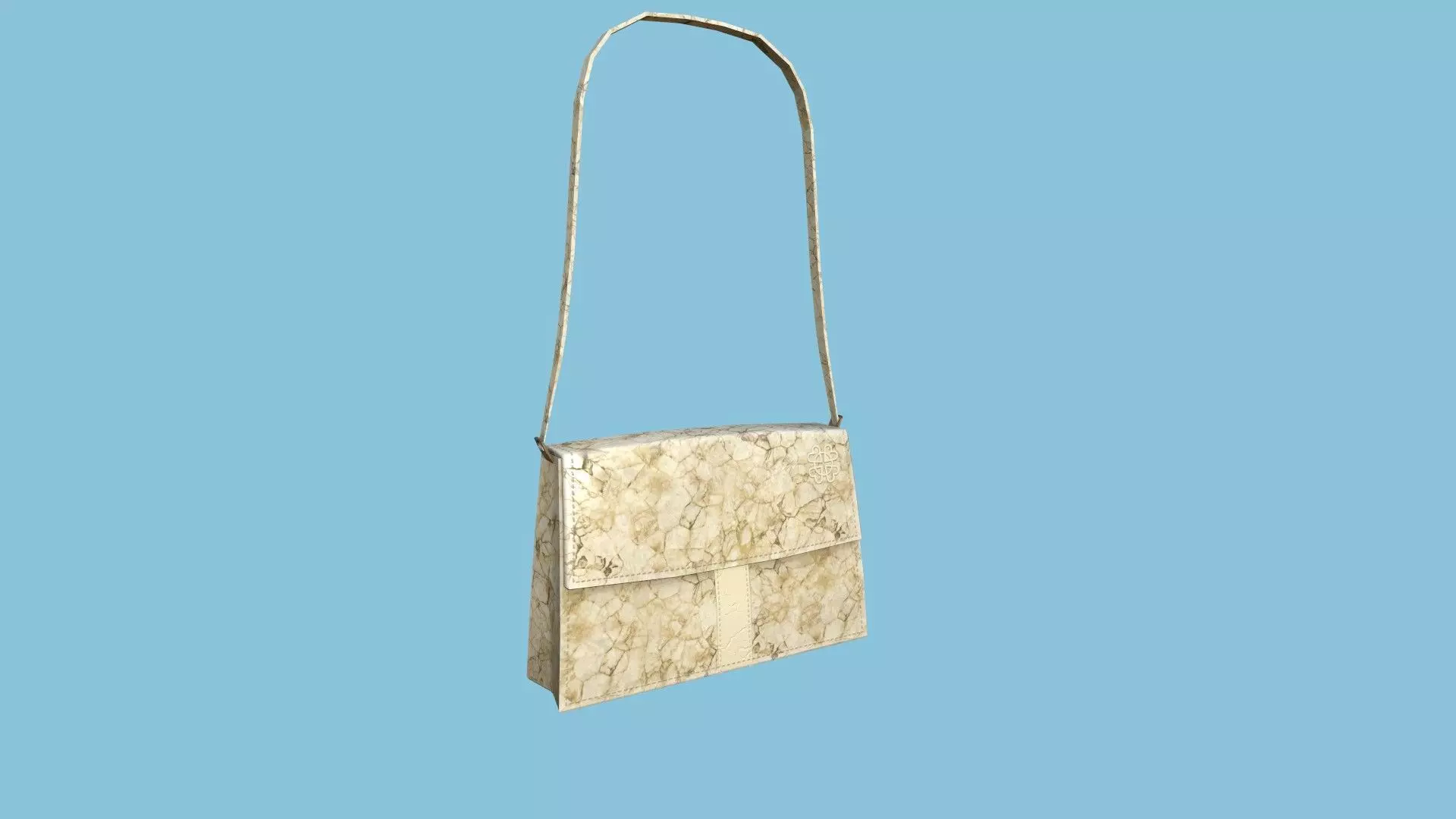 Beige Beauty Female Bag - Character Fashion Design Low-poly 3D model_0