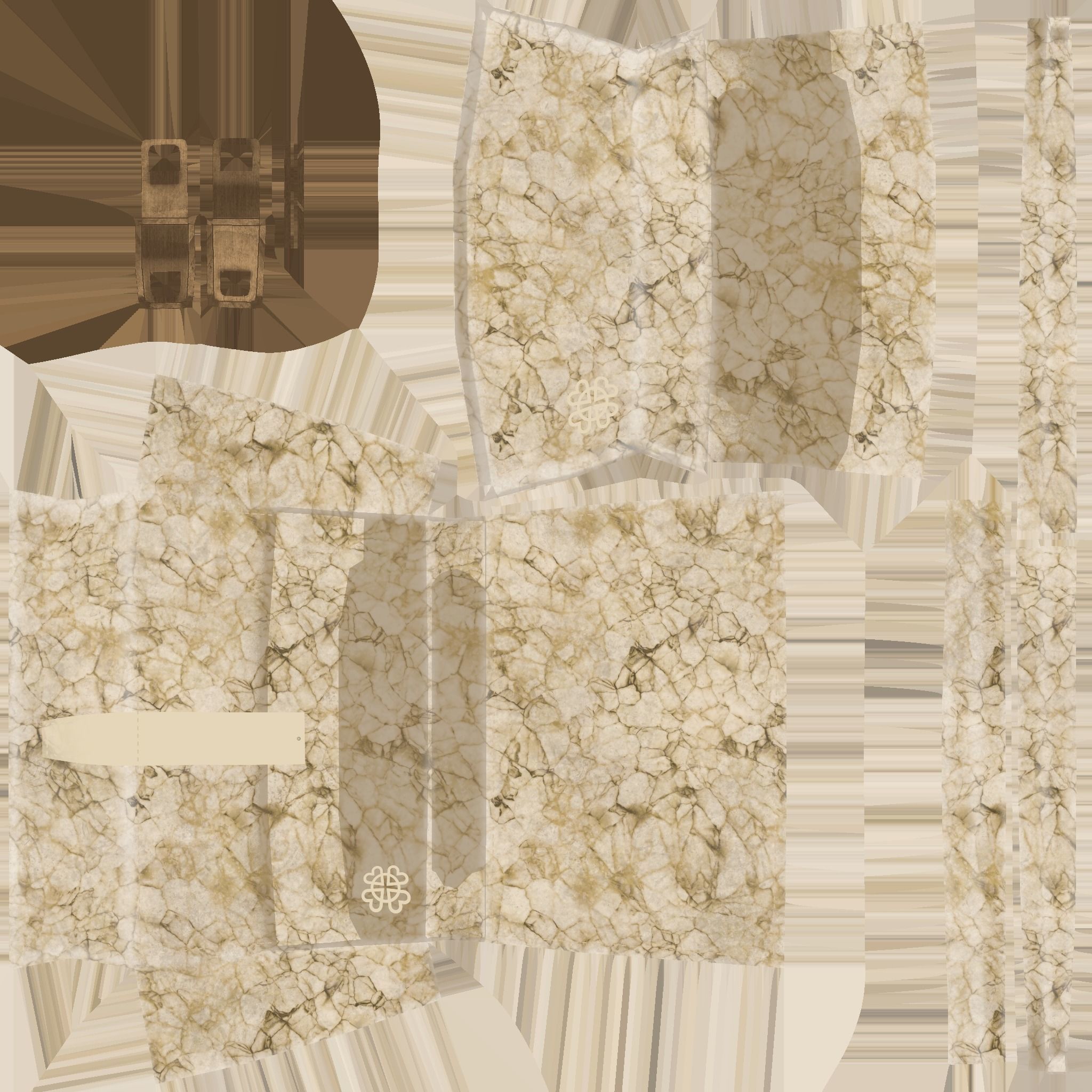 Beige Beauty Female Bag - Character Fashion Design Low-poly 3D model_15