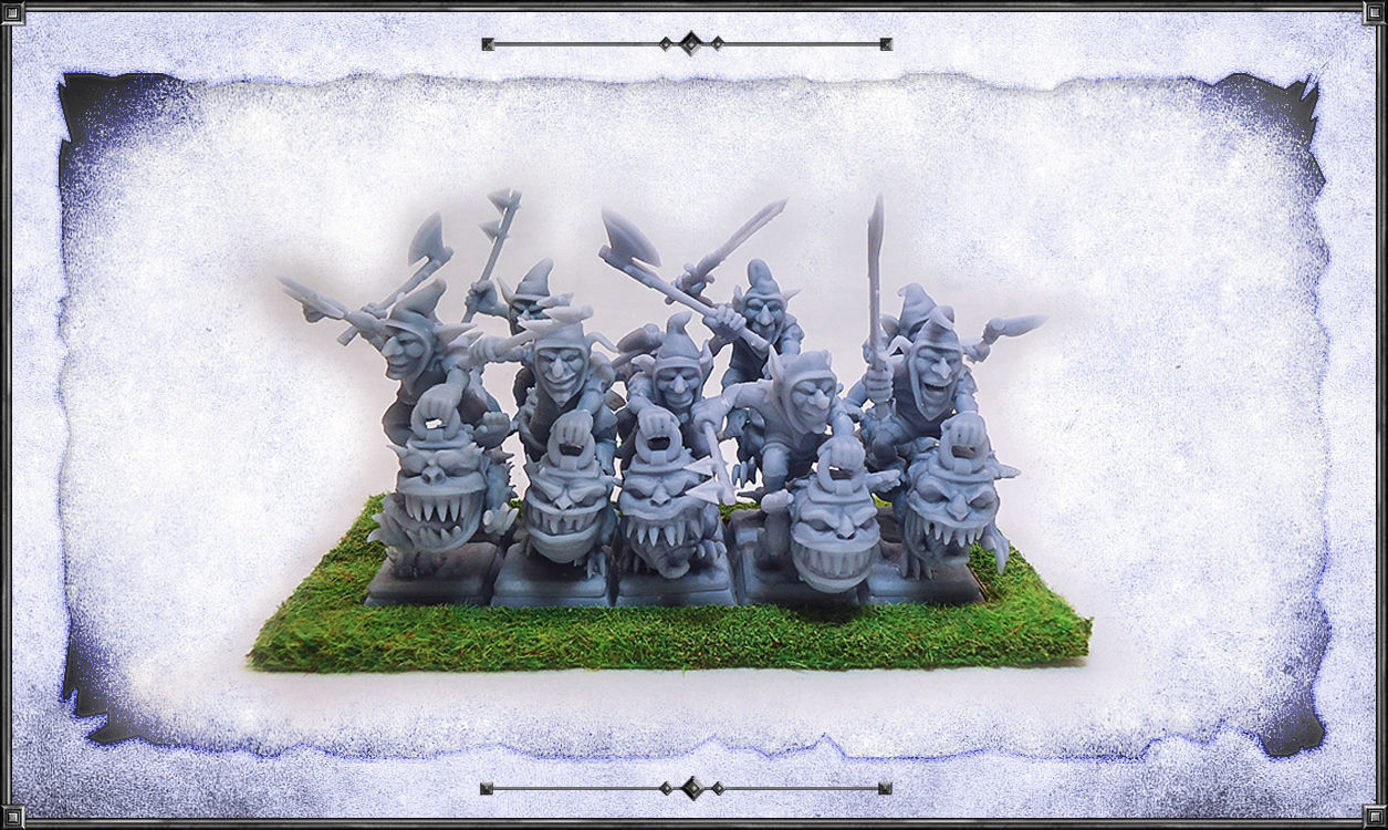 Goblin Squig Riders -UNIT- 28mm Miniatures 3D model 3D printable | CGTrader