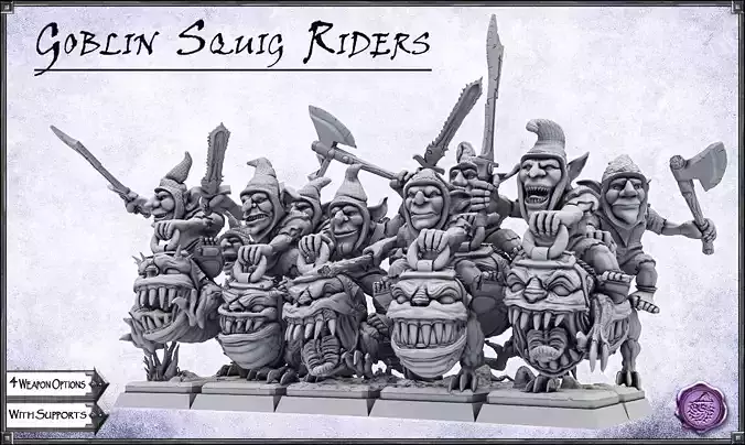 Goblin Squig Riders -UNIT- 28mm Miniatures