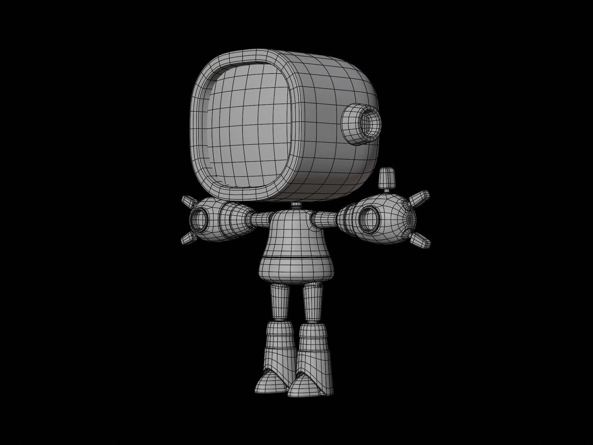 Cute Cartoon Robot 3D Character for Animation Ar Vr Game 3D model_6