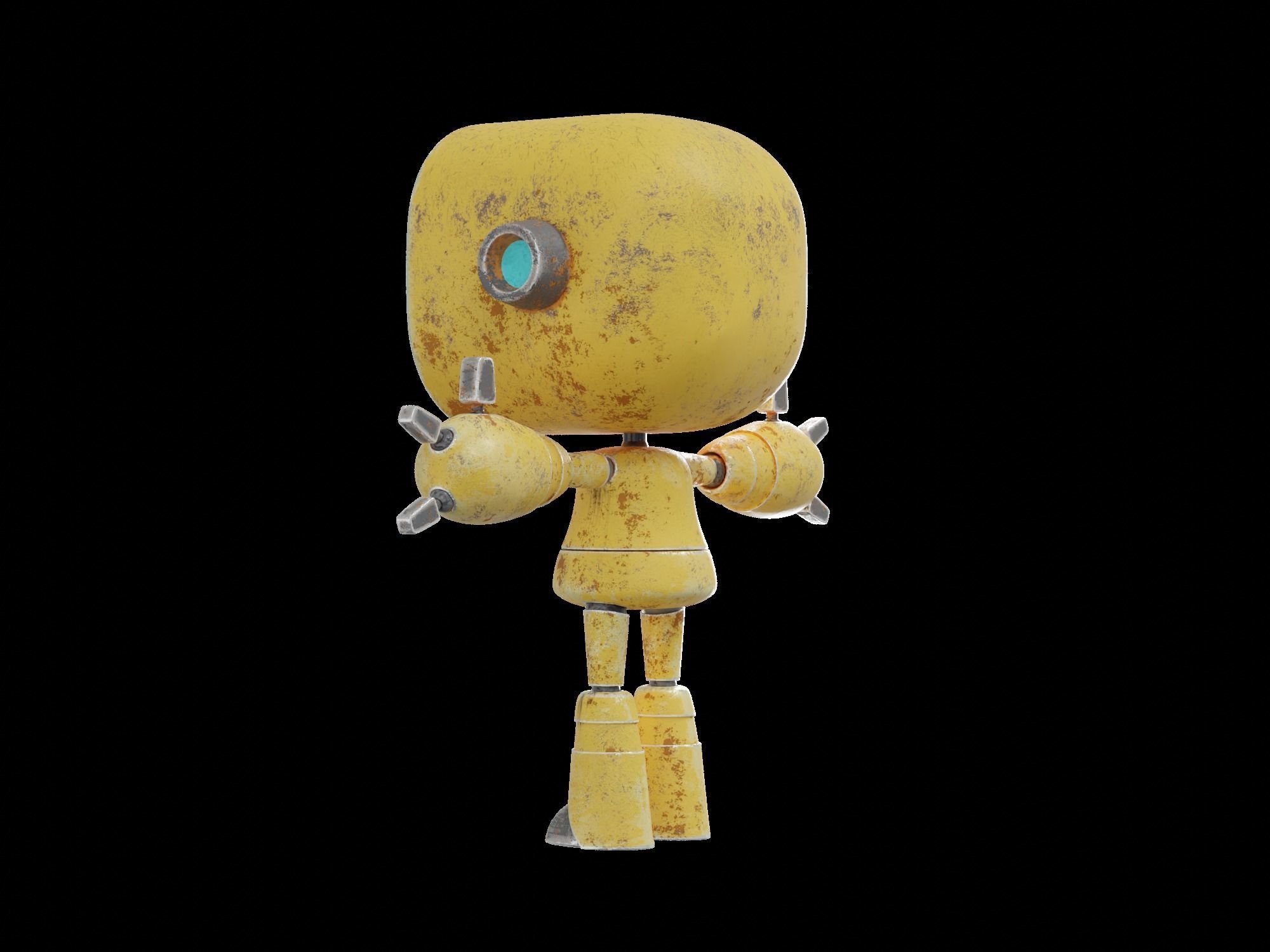 Cute Cartoon Robot 3D Character for Animation Ar Vr Game 3D model_9