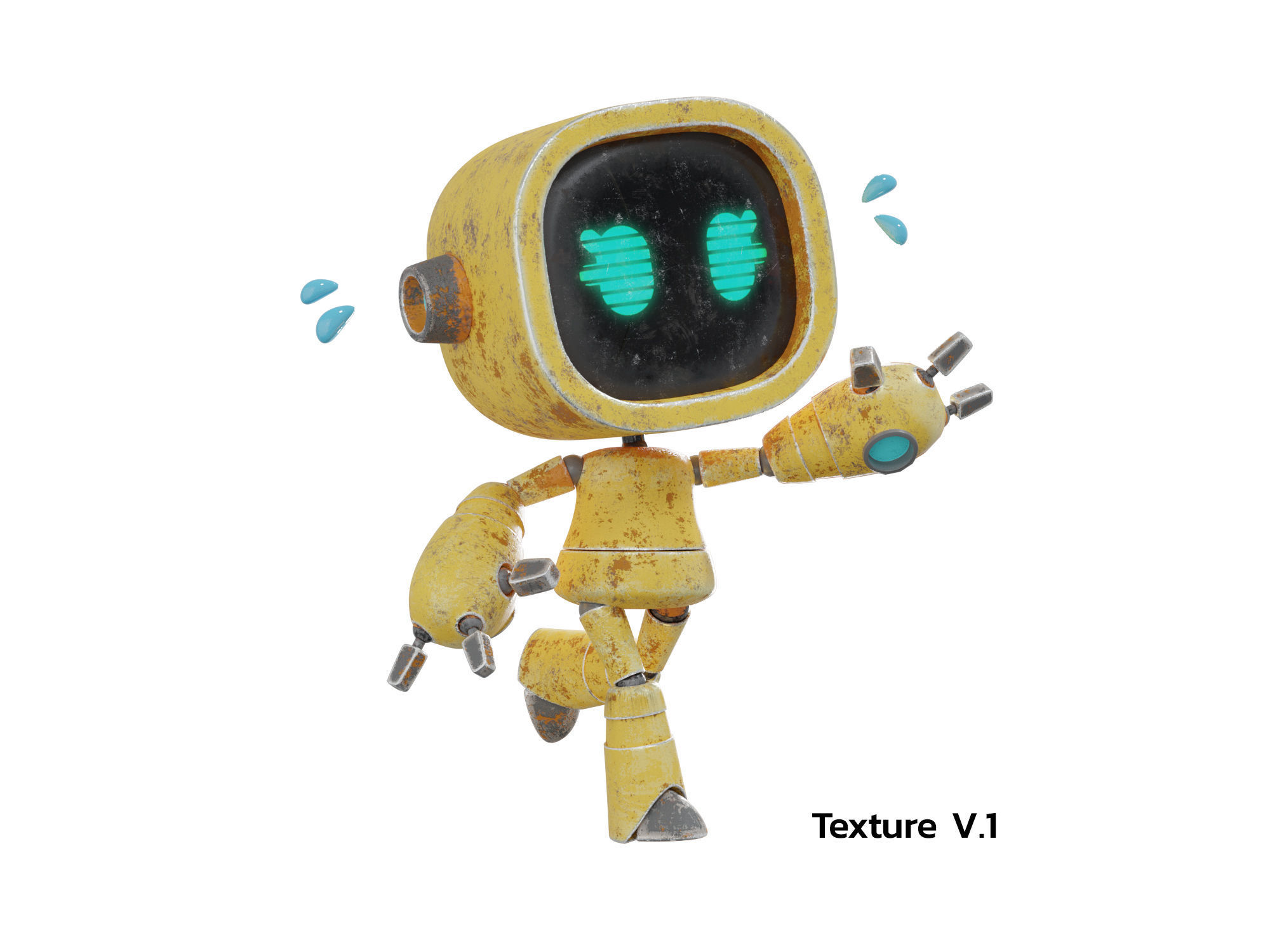 Cute Cartoon Robot 3D Character for Animation Ar Vr Game 3D model_1