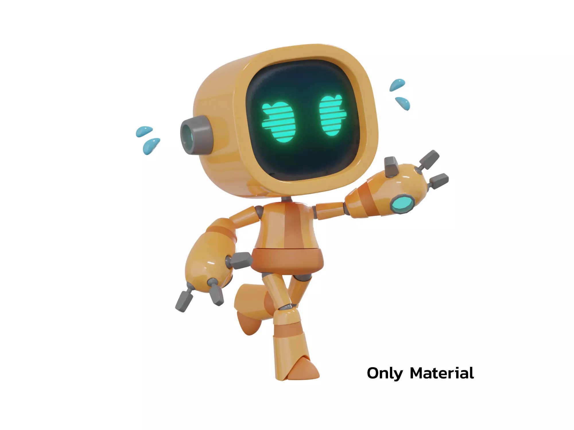 Cute Cartoon Robot 3D Character for Animation Ar Vr Game 3D model_0