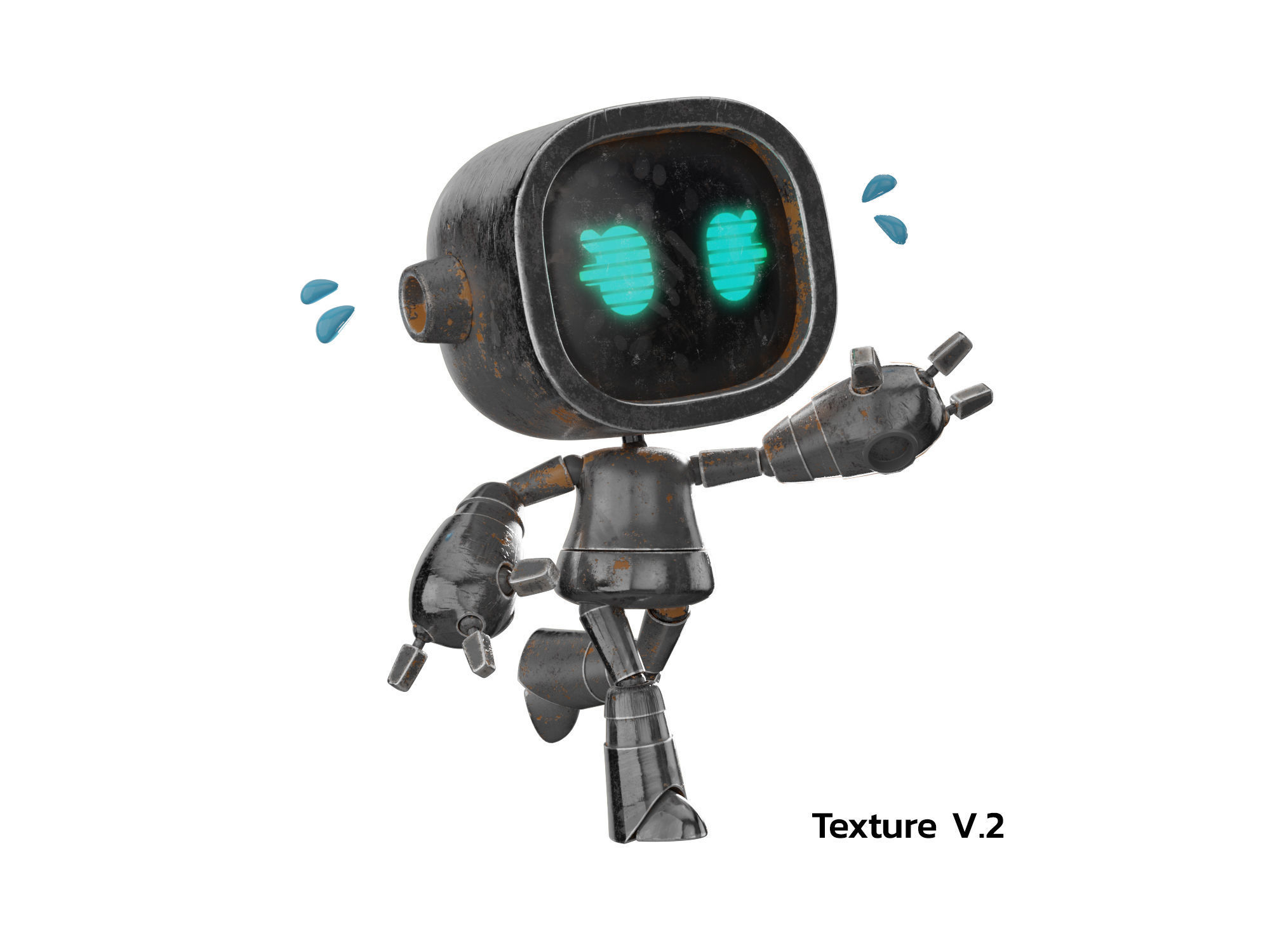 Cute Cartoon Robot 3D Character for Animation Ar Vr Game 3D model_2