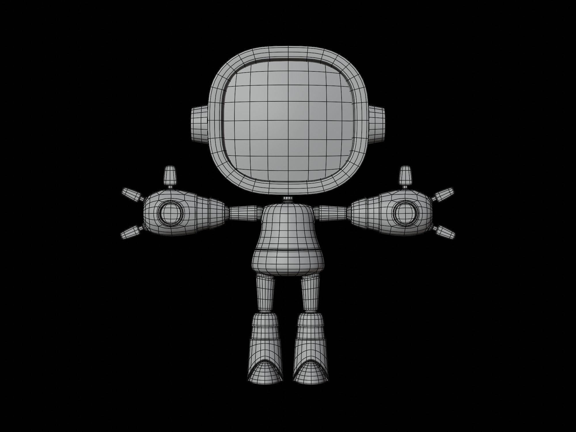 Cute Cartoon Robot 3D Character for Animation Ar Vr Game 3D model_4