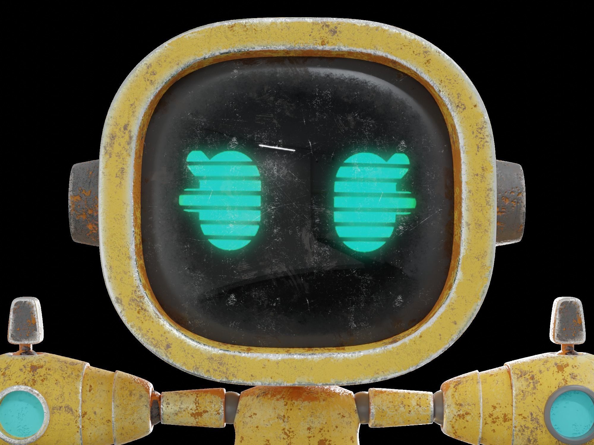 Cute Cartoon Robot 3D Character for Animation Ar Vr Game 3D model_13