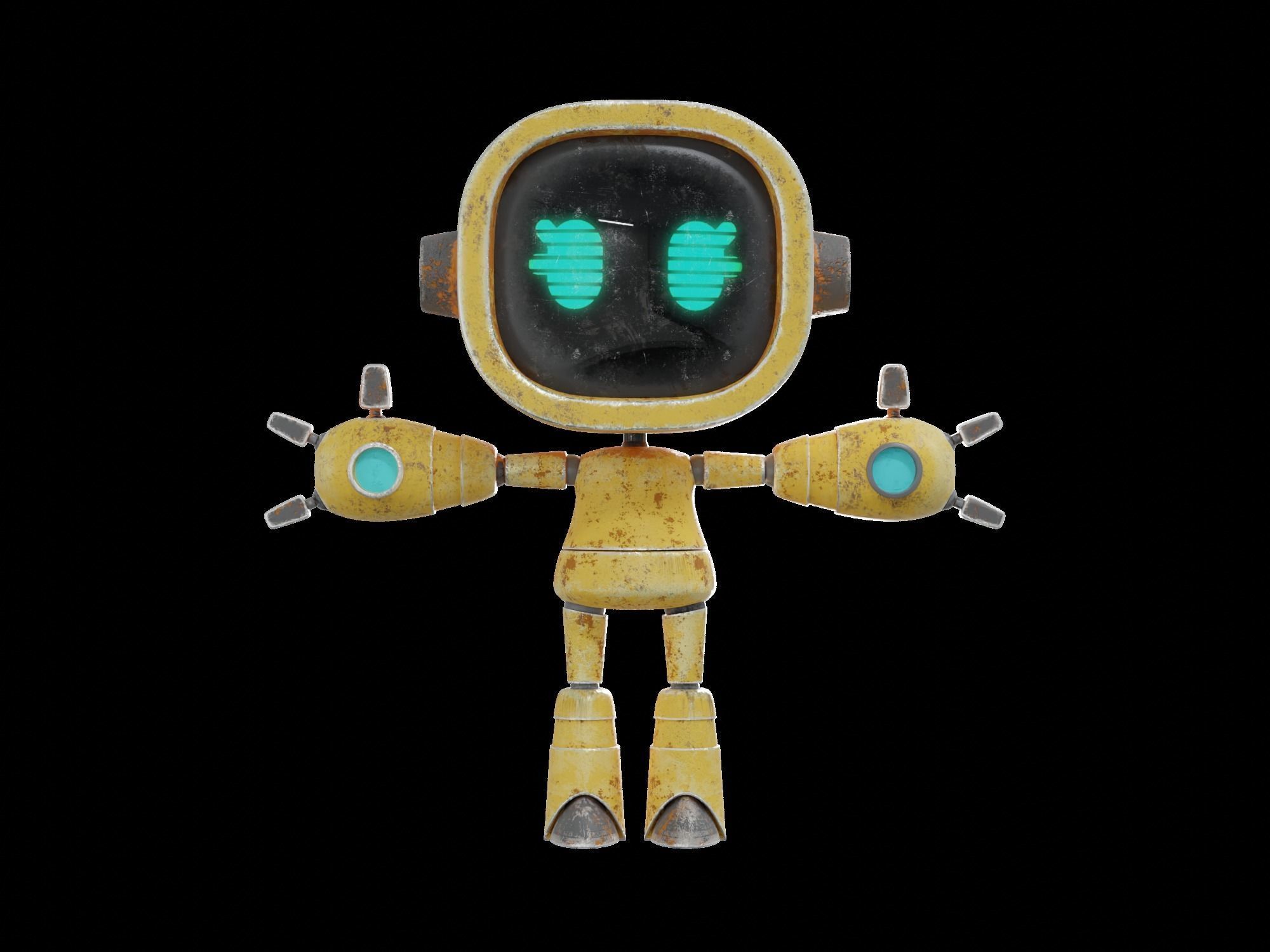 Cute Cartoon Robot 3D Character for Animation Ar Vr Game 3D model_3