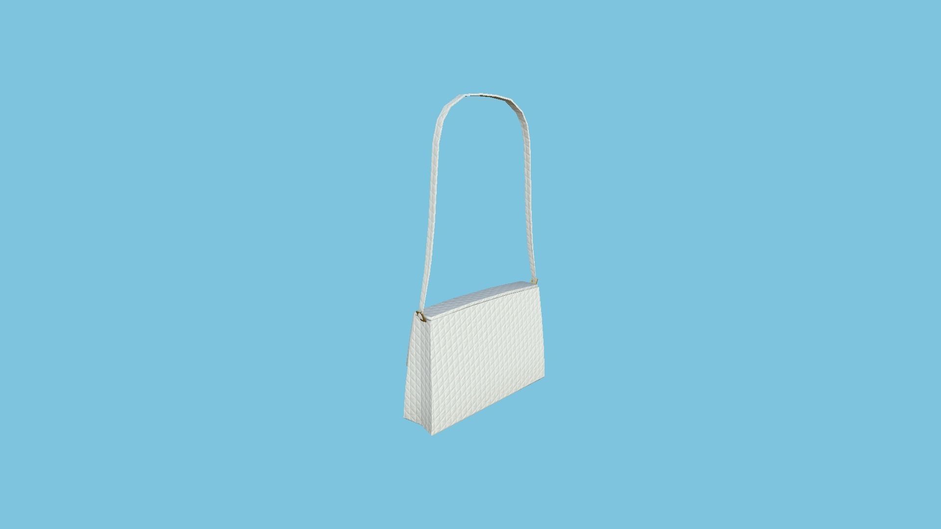 White Gold Female Bag - Character Fashion Design Low-poly 3D model_3