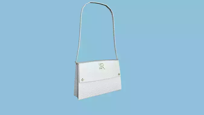 White Gold Female Bag - Character Fashion Design Low-poly 3D model