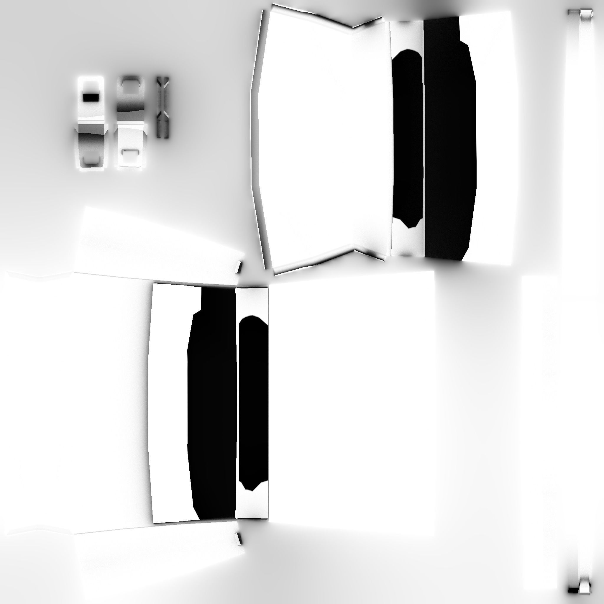 White Gold Female Bag - Character Fashion Design Low-poly 3D model_11