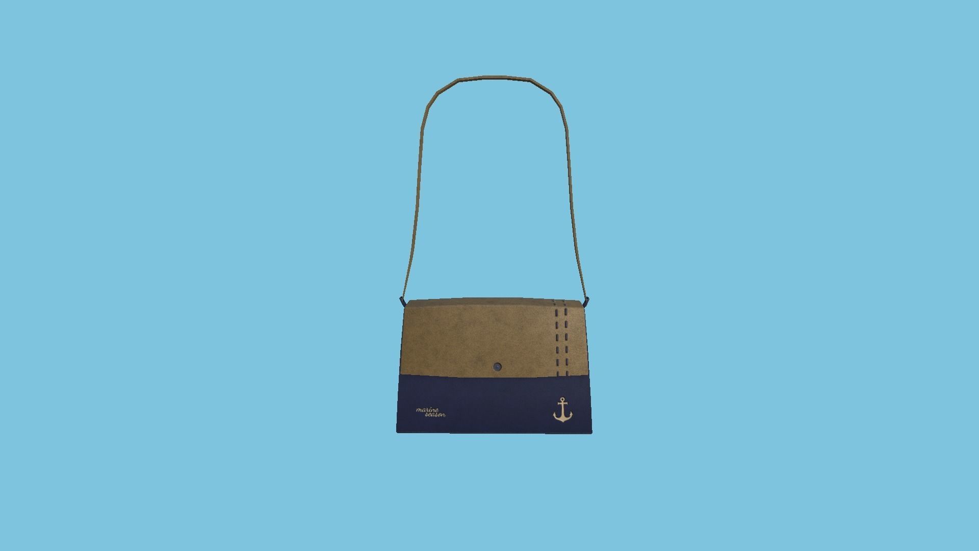 Marine Female Bag - Character Fashion Design Low-poly 3D model_1