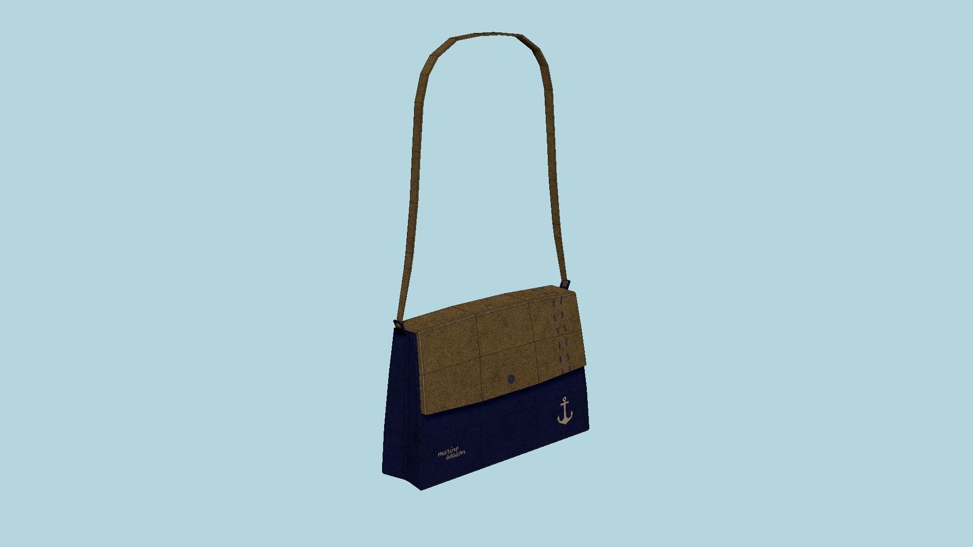 Marine Female Bag - Character Fashion Design Low-poly 3D model_6