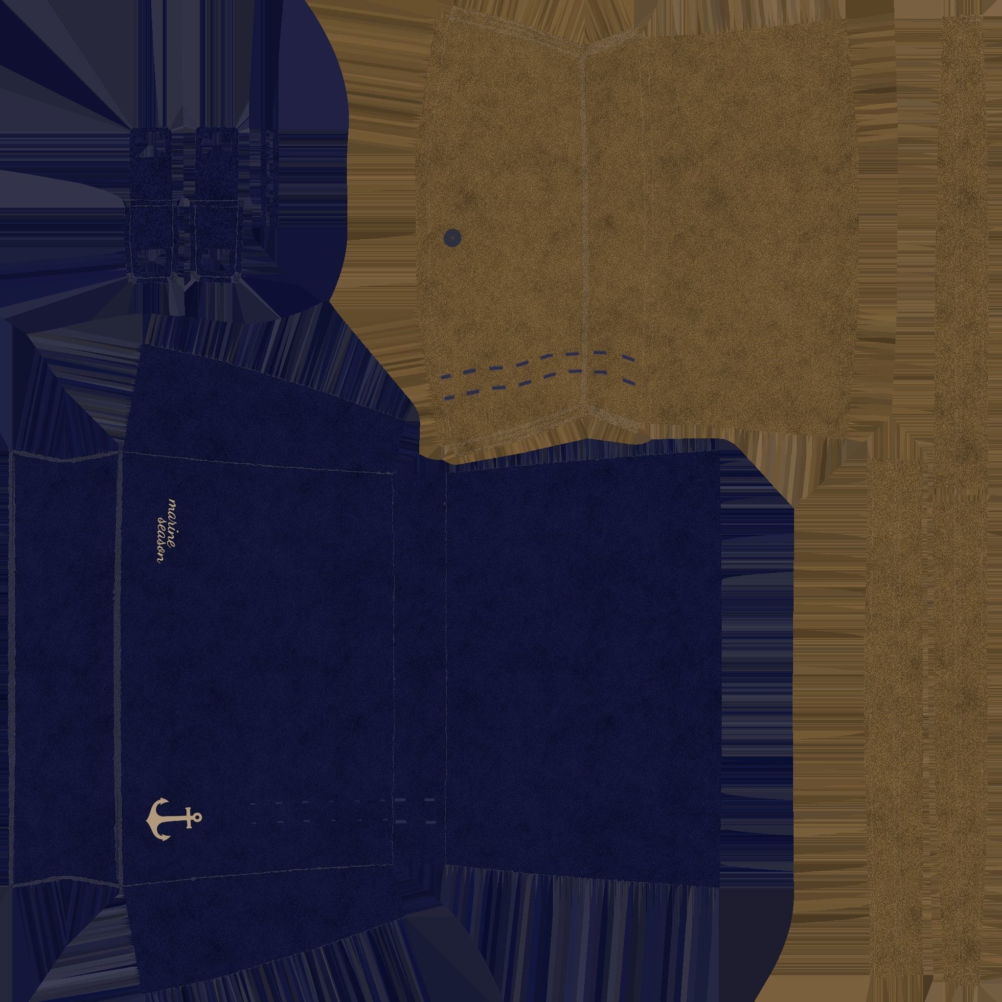 Marine Female Bag - Character Fashion Design Low-poly 3D model_12