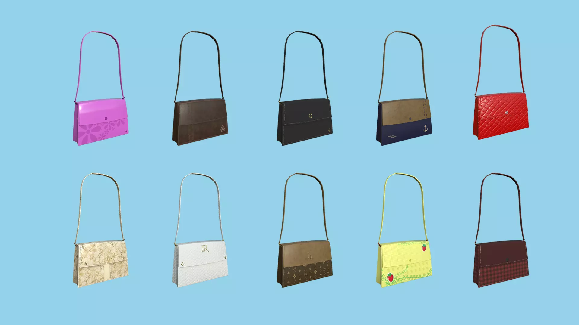 10 Female Bag Collection - Character Fashion Design _0