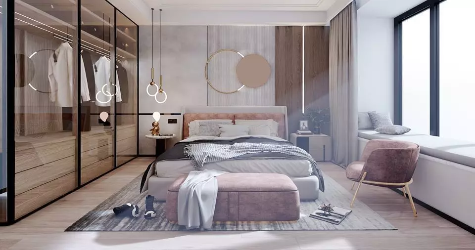 Pink modern Bedroom 3D model