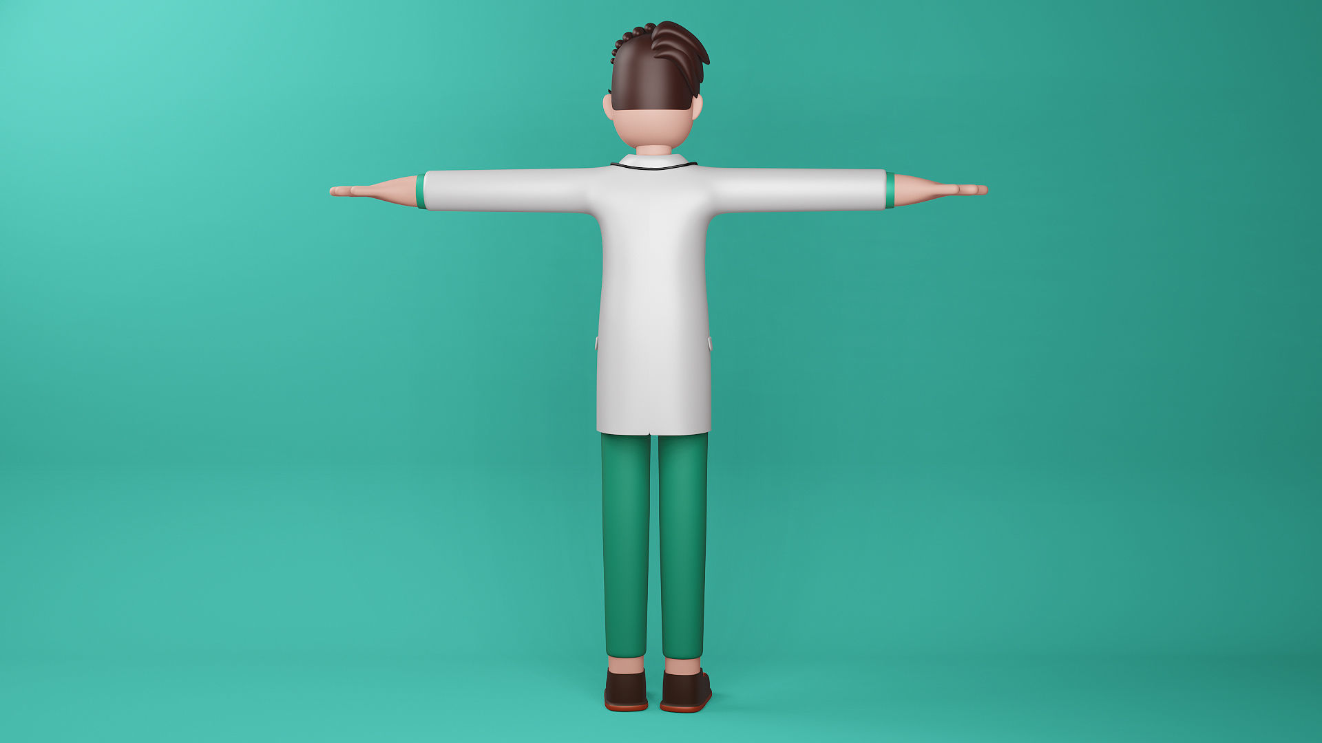 3D Model Doctor Full Body Cartoon Characters 3D model_3