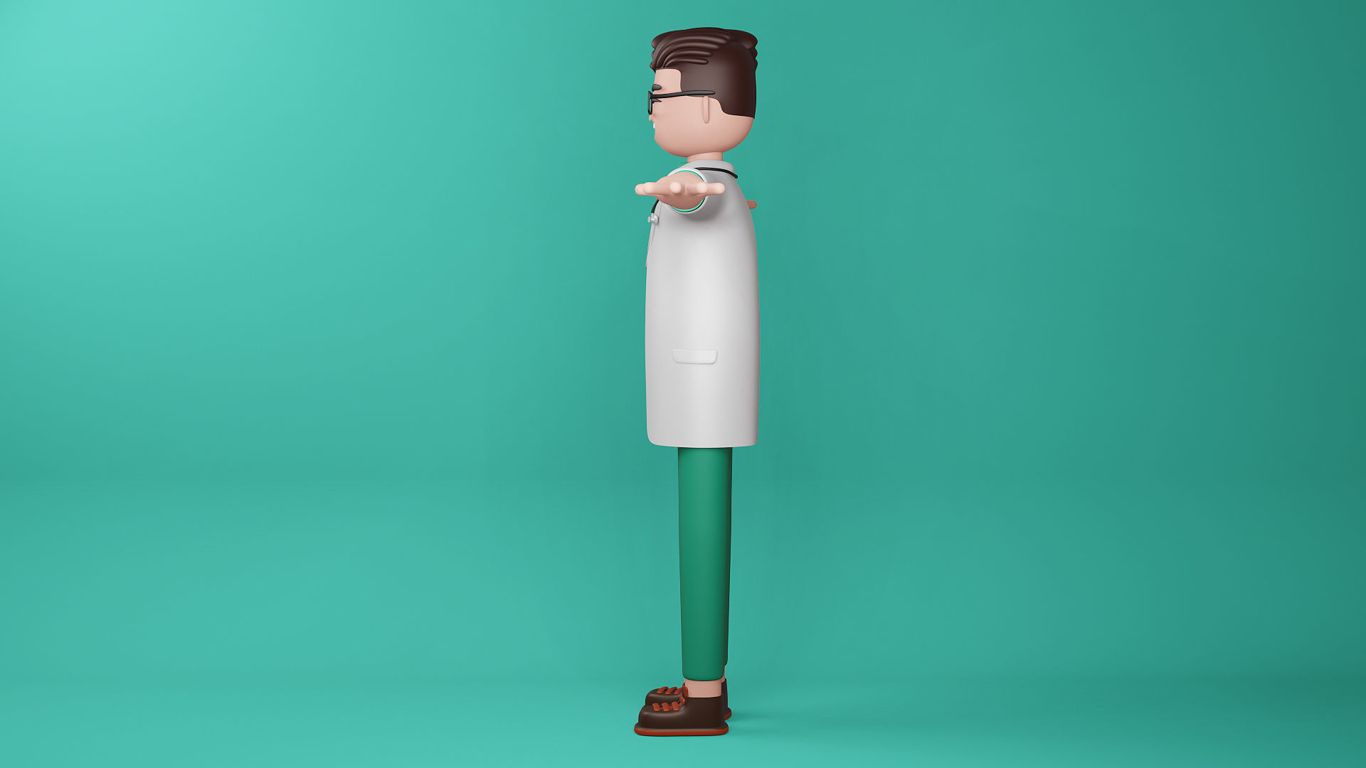 3D Model Doctor Full Body Cartoon Characters 3D model_4