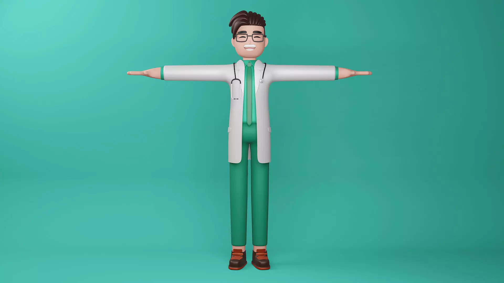 3D Model Doctor Full Body Cartoon Characters 3D model_0