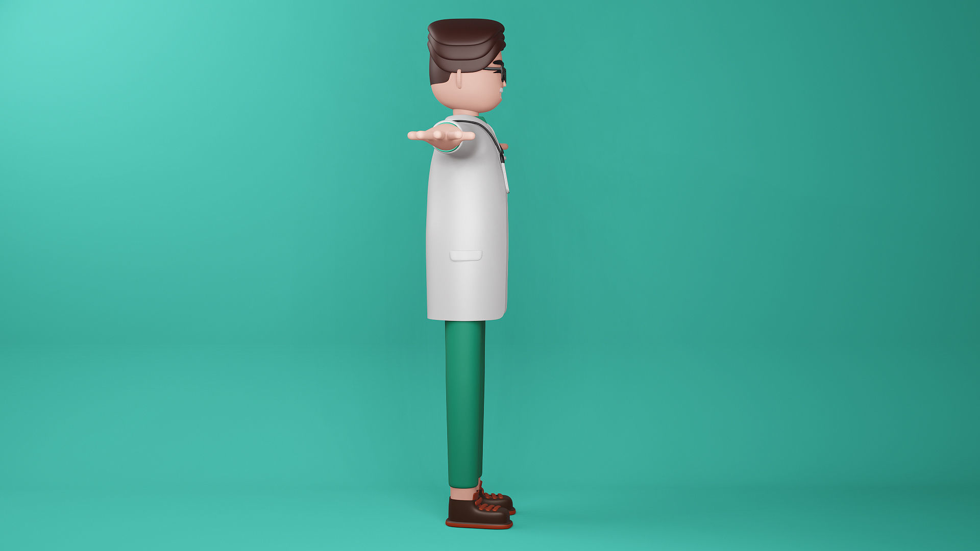 3D Model Doctor Full Body Cartoon Characters 3D model_2