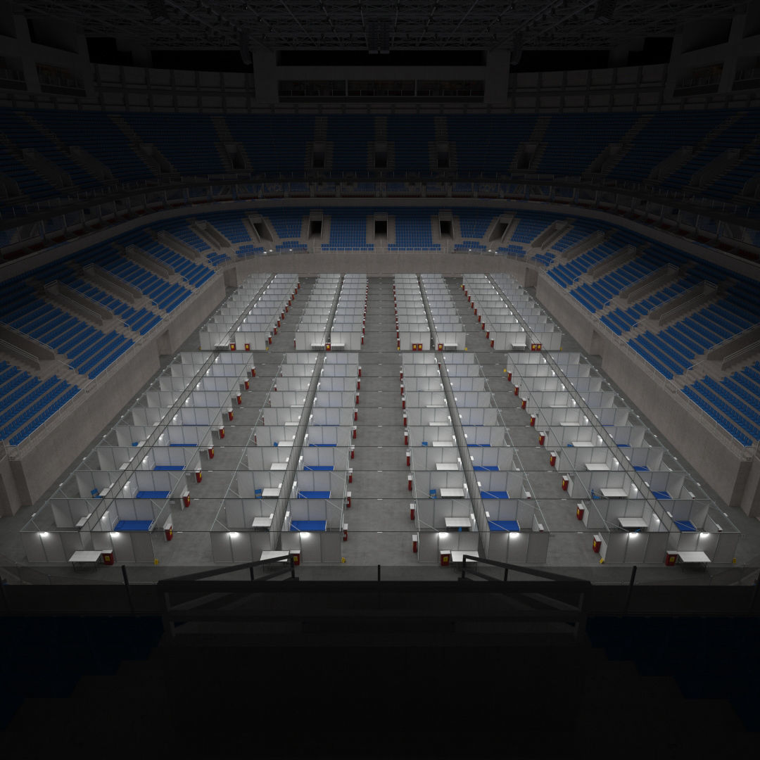 Covid Arena Pandemic - interior - low poly Low-poly 3D model_15