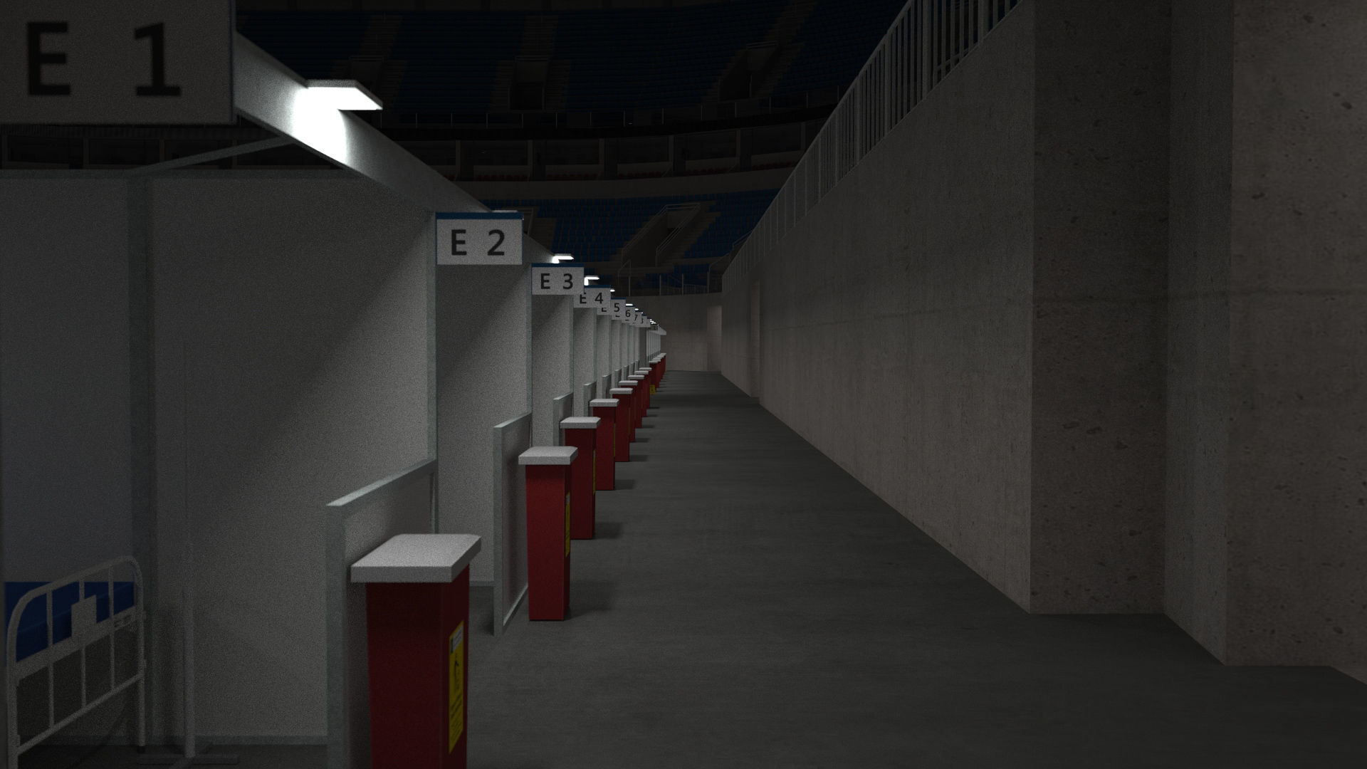 Covid Arena Pandemic - interior - low poly Low-poly 3D model_17