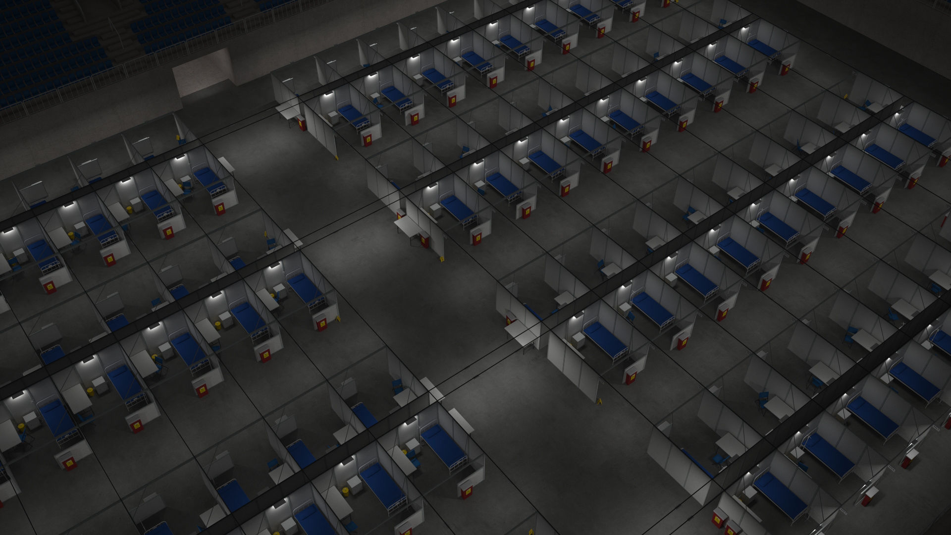 Covid Arena Pandemic - interior - low poly Low-poly 3D model_9