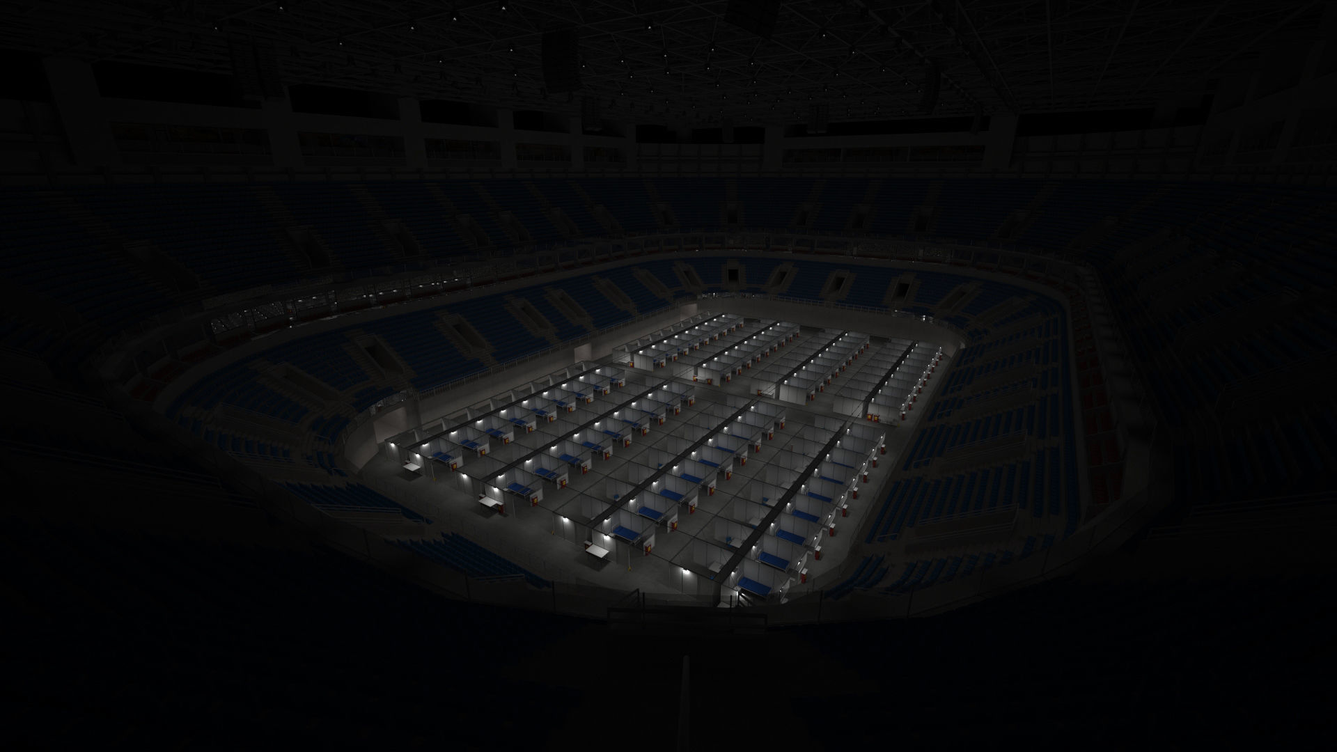 Covid Arena Pandemic - interior - low poly Low-poly 3D model_14