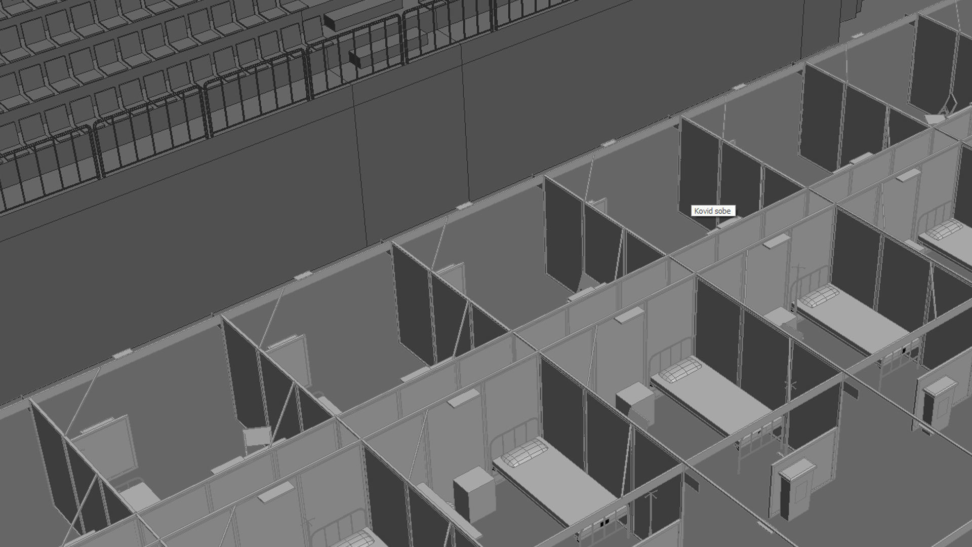 Covid Arena Pandemic - interior - low poly Low-poly 3D model_28