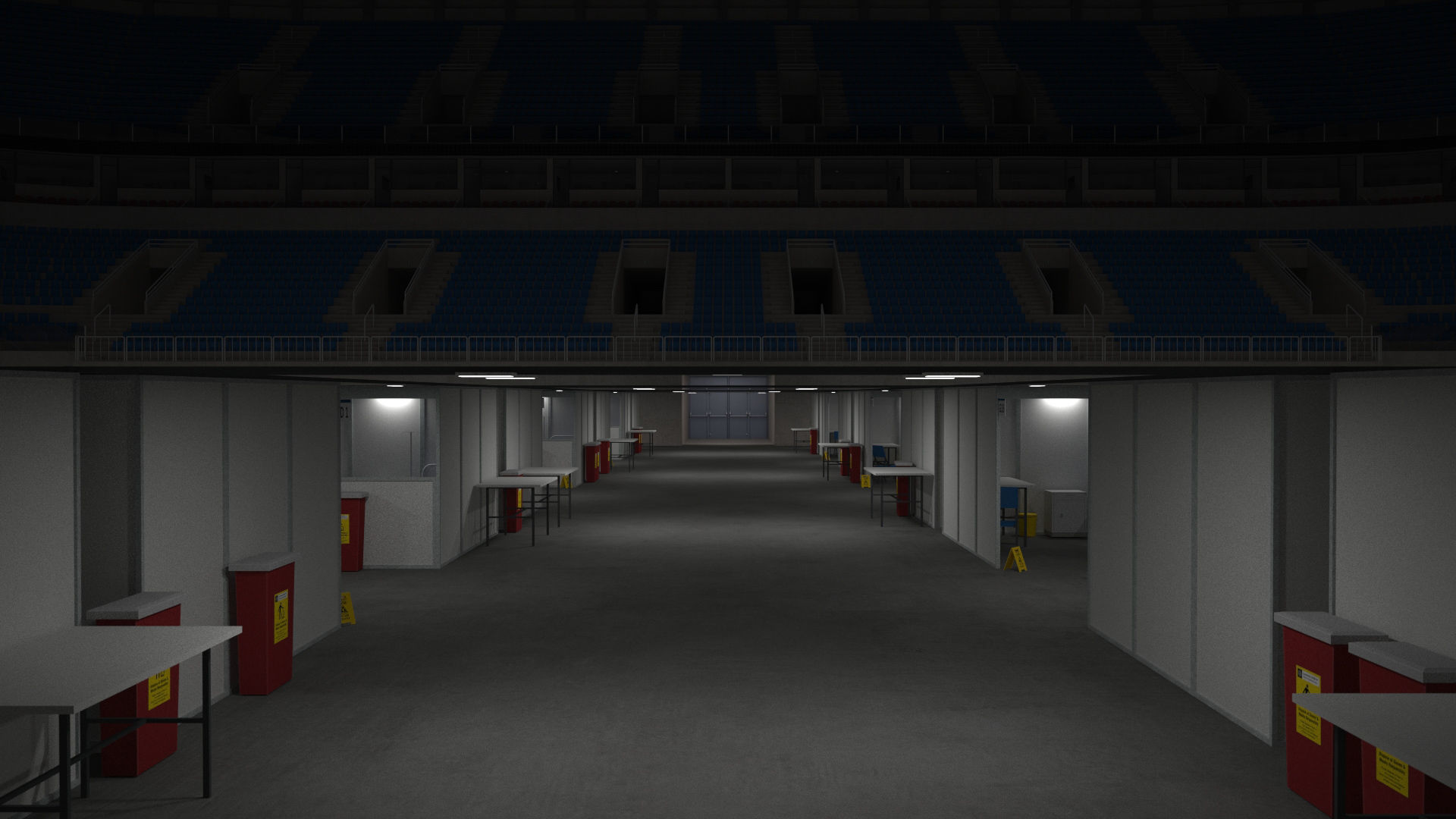Covid Arena Pandemic - interior - low poly Low-poly 3D model_13