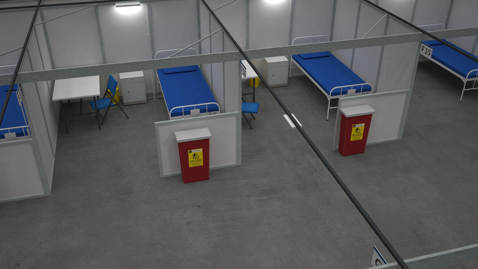 Covid Arena Pandemic - interior - low poly Low-poly 3D model_7