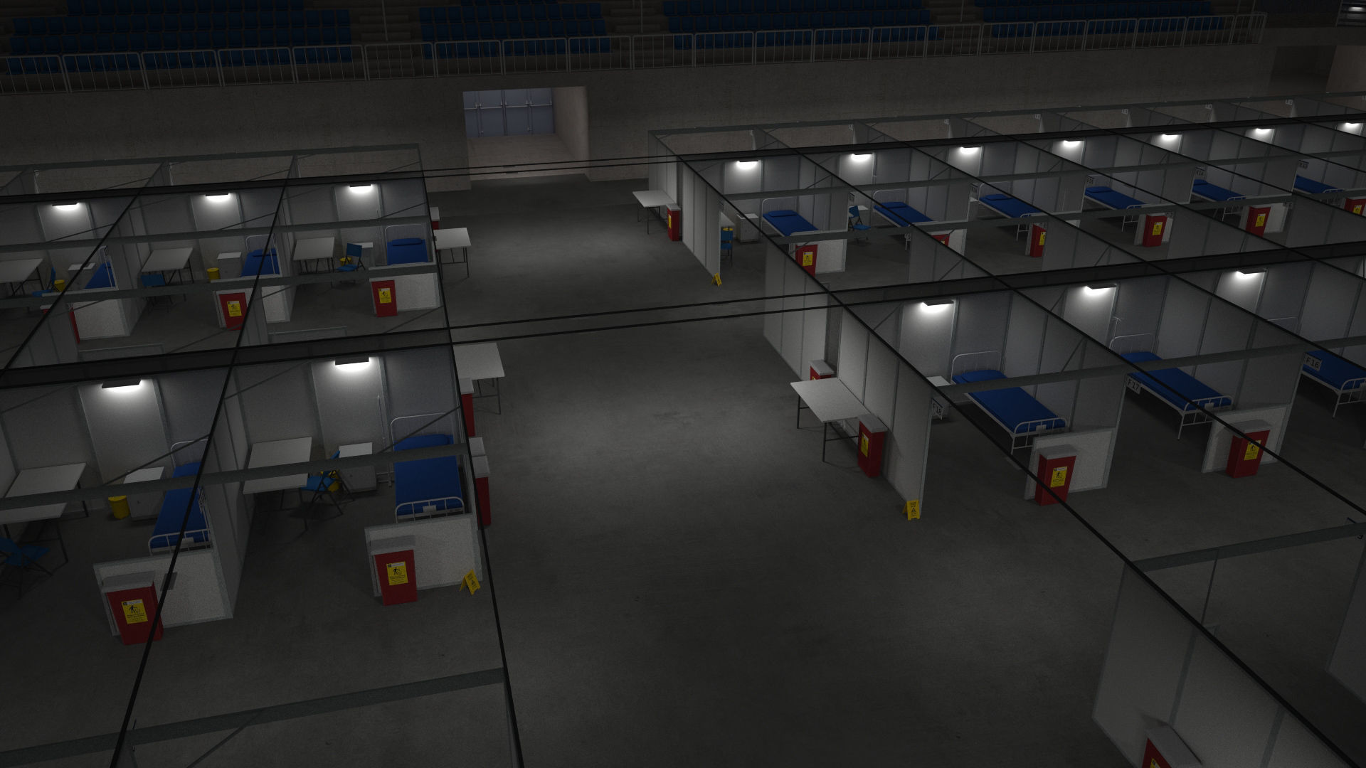 Covid Arena Pandemic - interior - low poly Low-poly 3D model_3