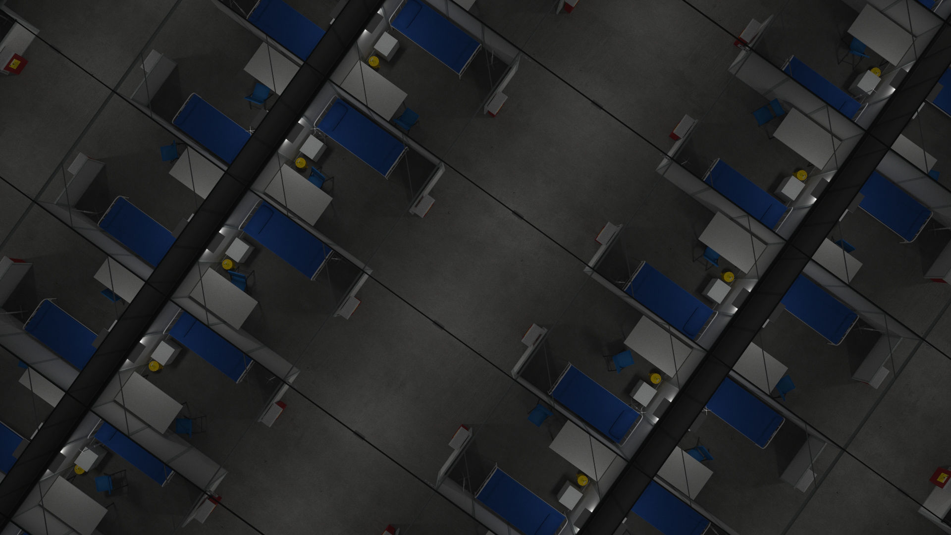 Covid Arena Pandemic - interior - low poly Low-poly 3D model_6