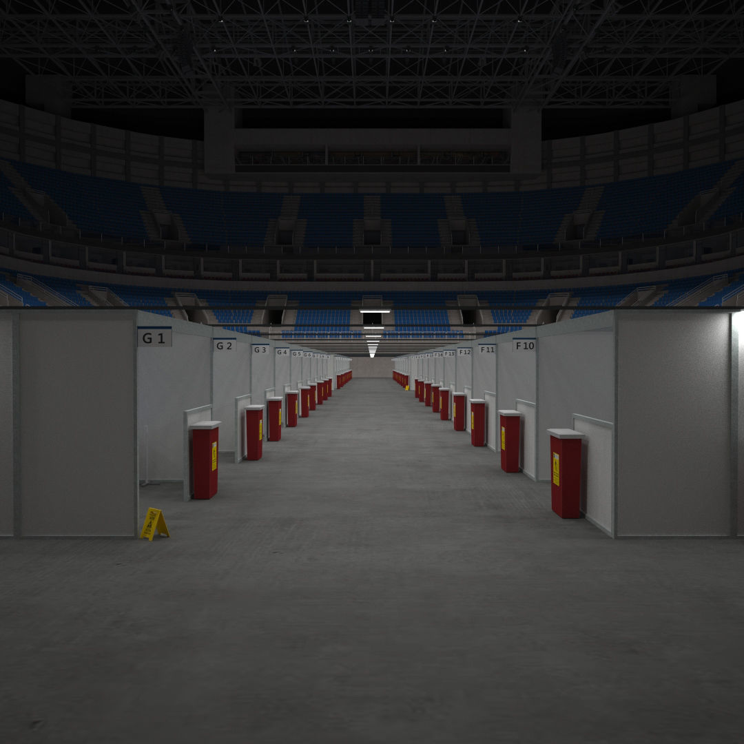 Covid Arena Pandemic - interior - low poly Low-poly 3D model_21