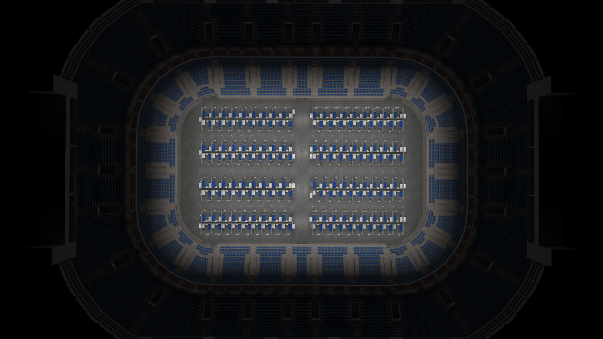 Covid Arena Pandemic - interior - low poly Low-poly 3D model_8