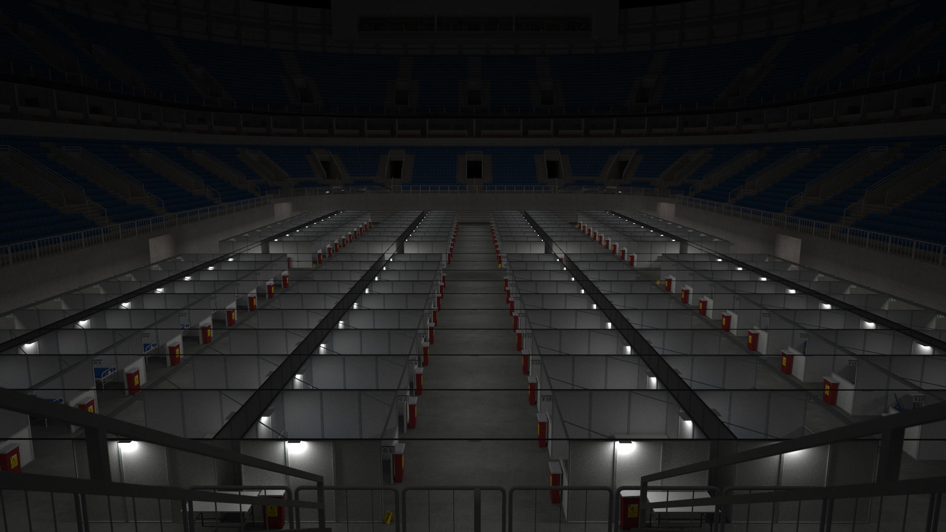 Covid Arena Pandemic - interior - low poly Low-poly 3D model_12