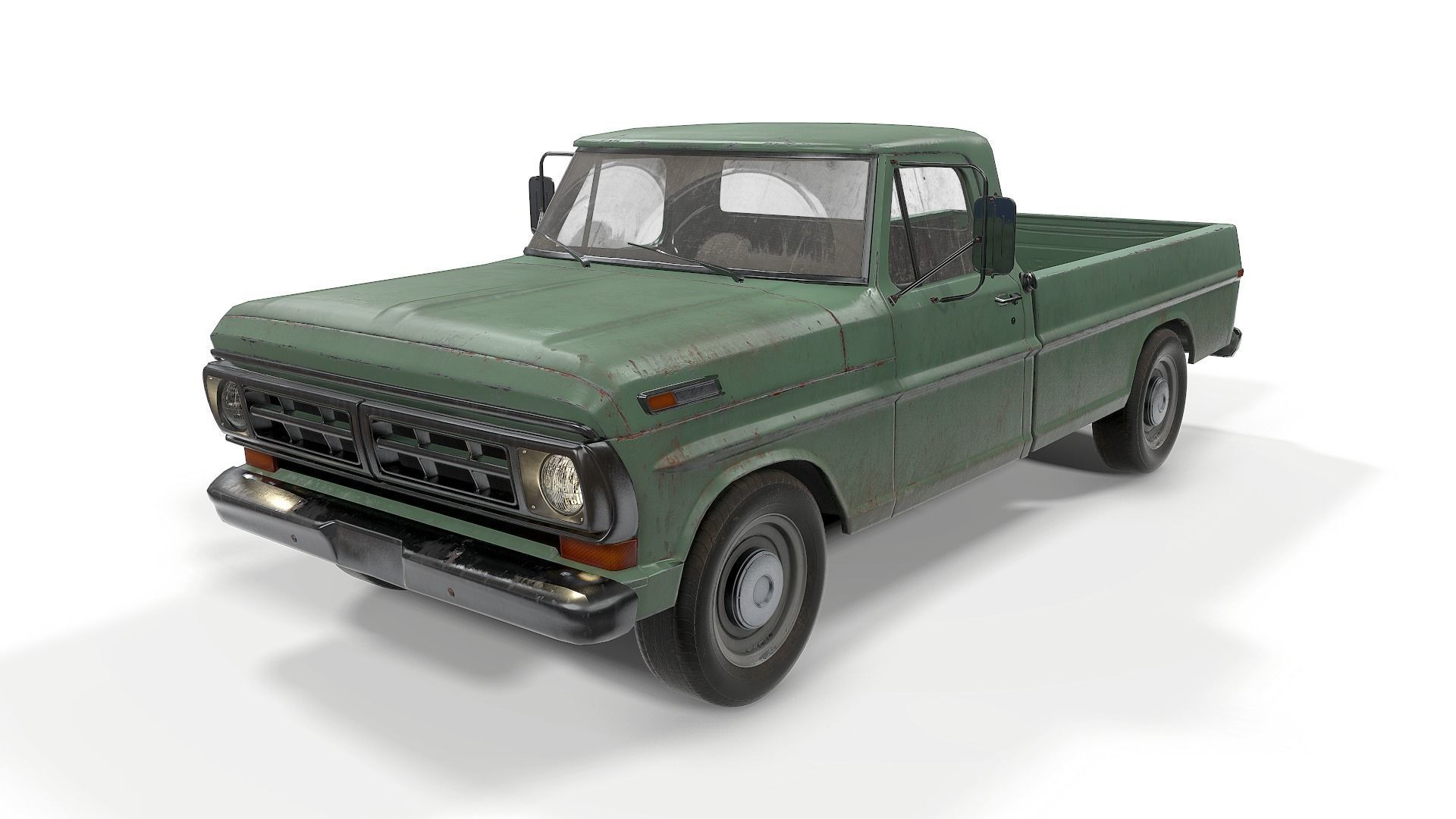 Ford Pickup F100  Low-poly 3D model_0