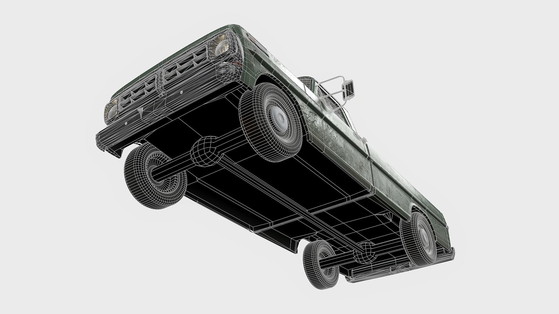 Ford Pickup F100  Low-poly 3D model_2