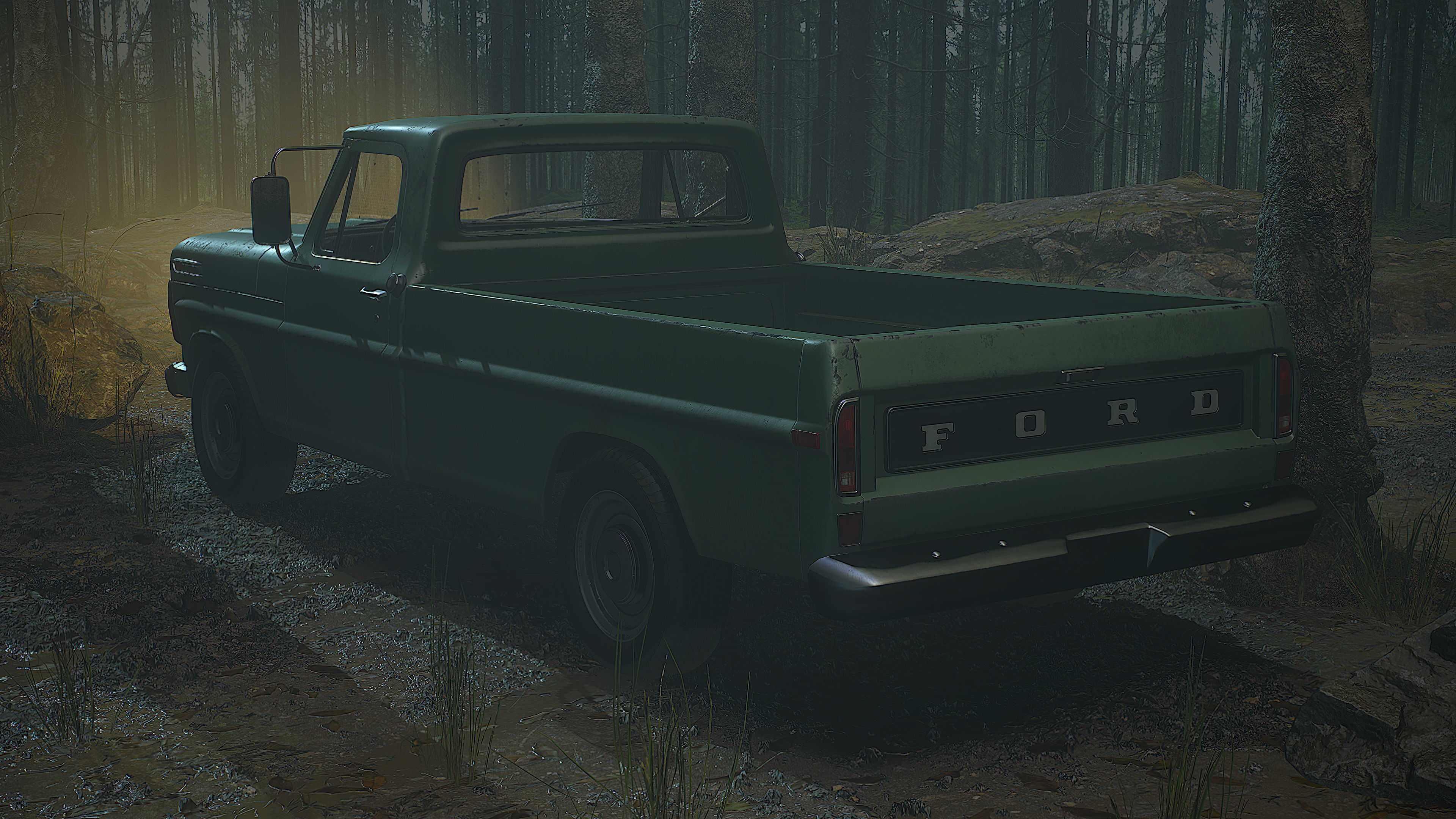 Ford Pickup F100  Low-poly 3D model_6