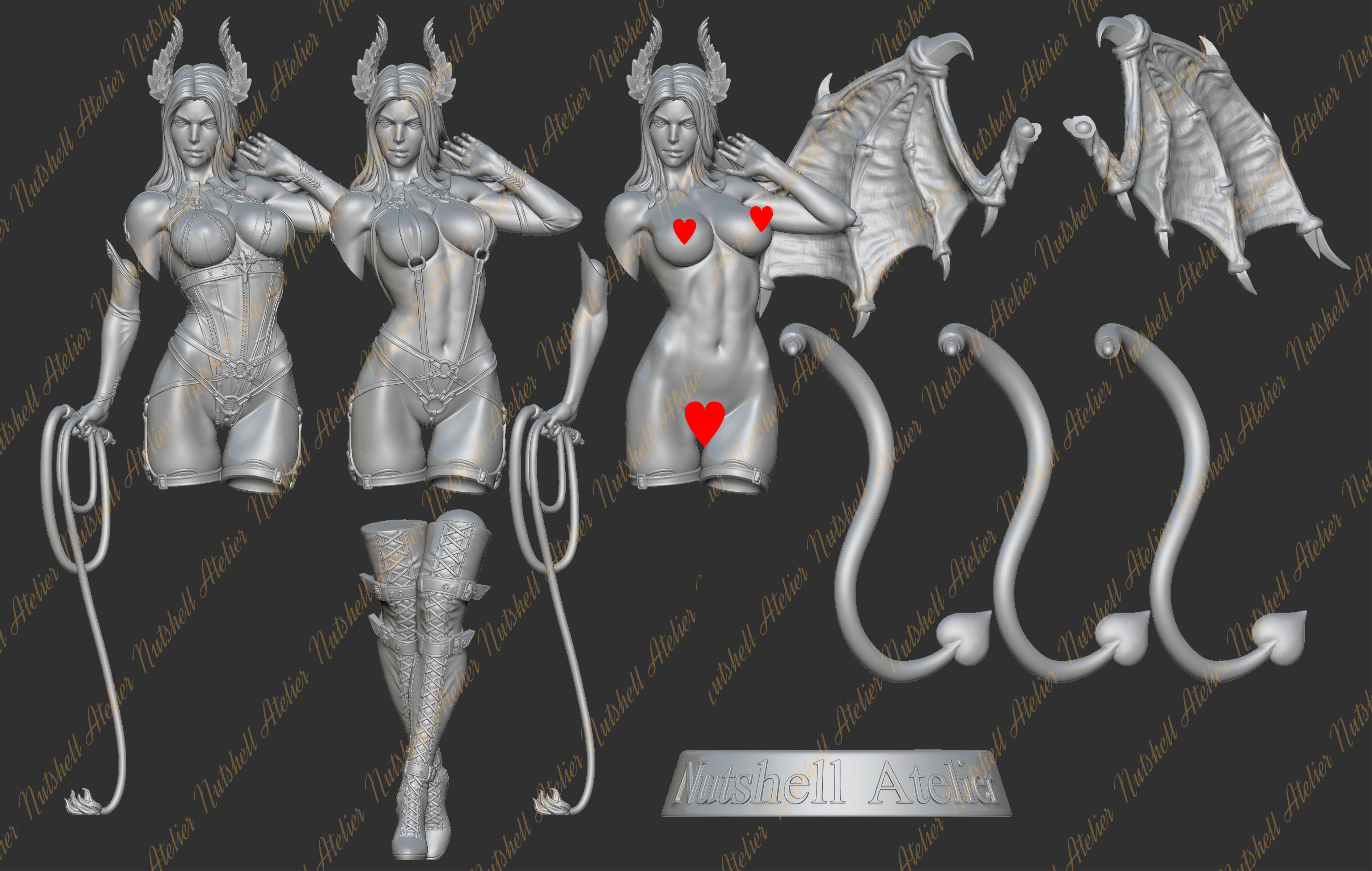 Nutshell Atelier - Sadistic Succubus  3D print model_11