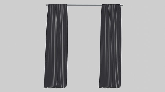 Black curtains 3D model