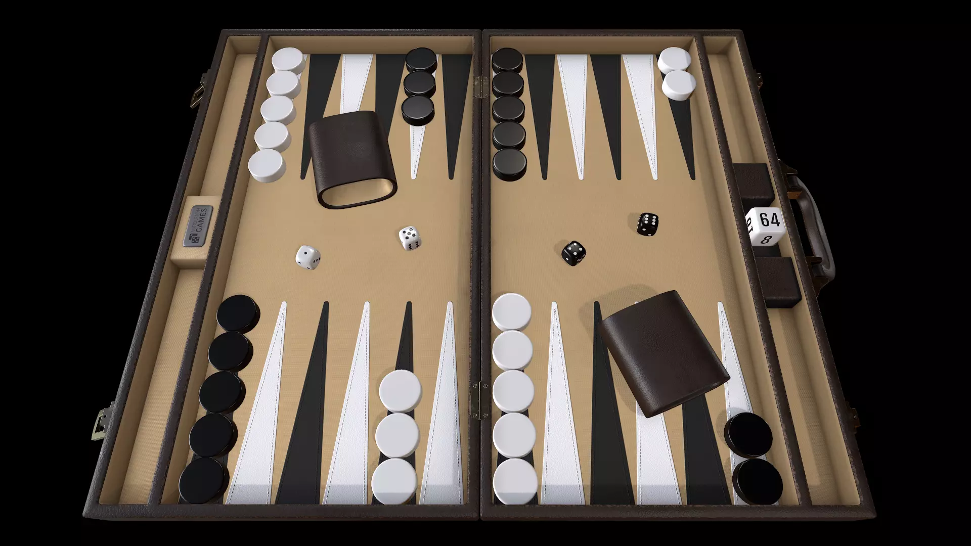 Backgammon board game Low-poly 3D model